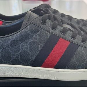 Gucci Black and Red Stripe Sneakers